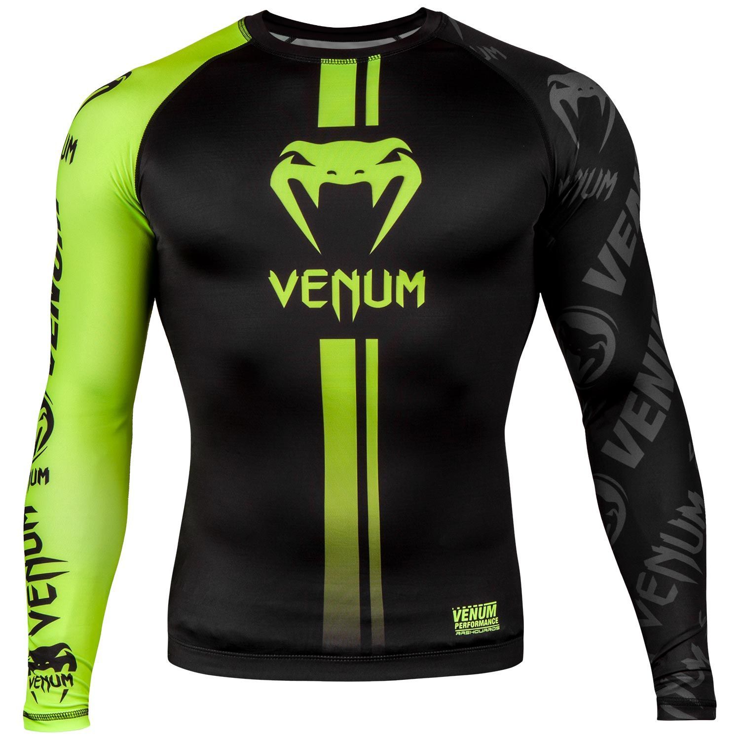 ÁO BÓ VENUM LOGOS RASHGUARD - LONG SLEEVES - BLACK/NEO YELLOW
