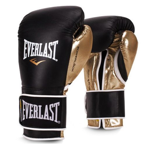 Găng Tay Everlast Powerlock Hook & Loop Training Boxing Gloves - Gold/Black