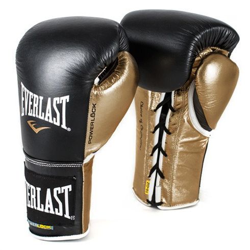 GĂNG TAY EVERLAST POWERLOCK LACED TRAINING GLOVES - BLACK/GOLD