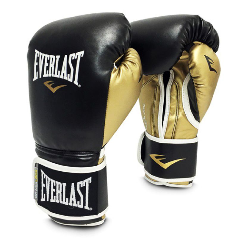 Găng Tay Everlast Powerlock Hook & Loop Training Gloves With Synthetic Leather - Black/Gold