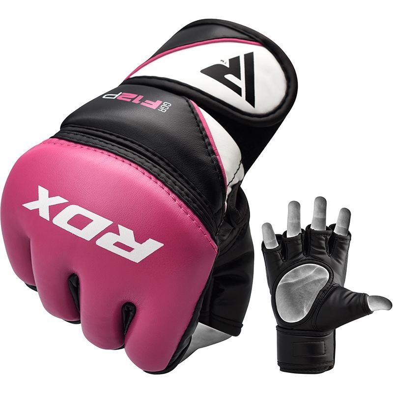 Găng Tay Rdx Leather-X Training Mma Grappling Gloves - Pink