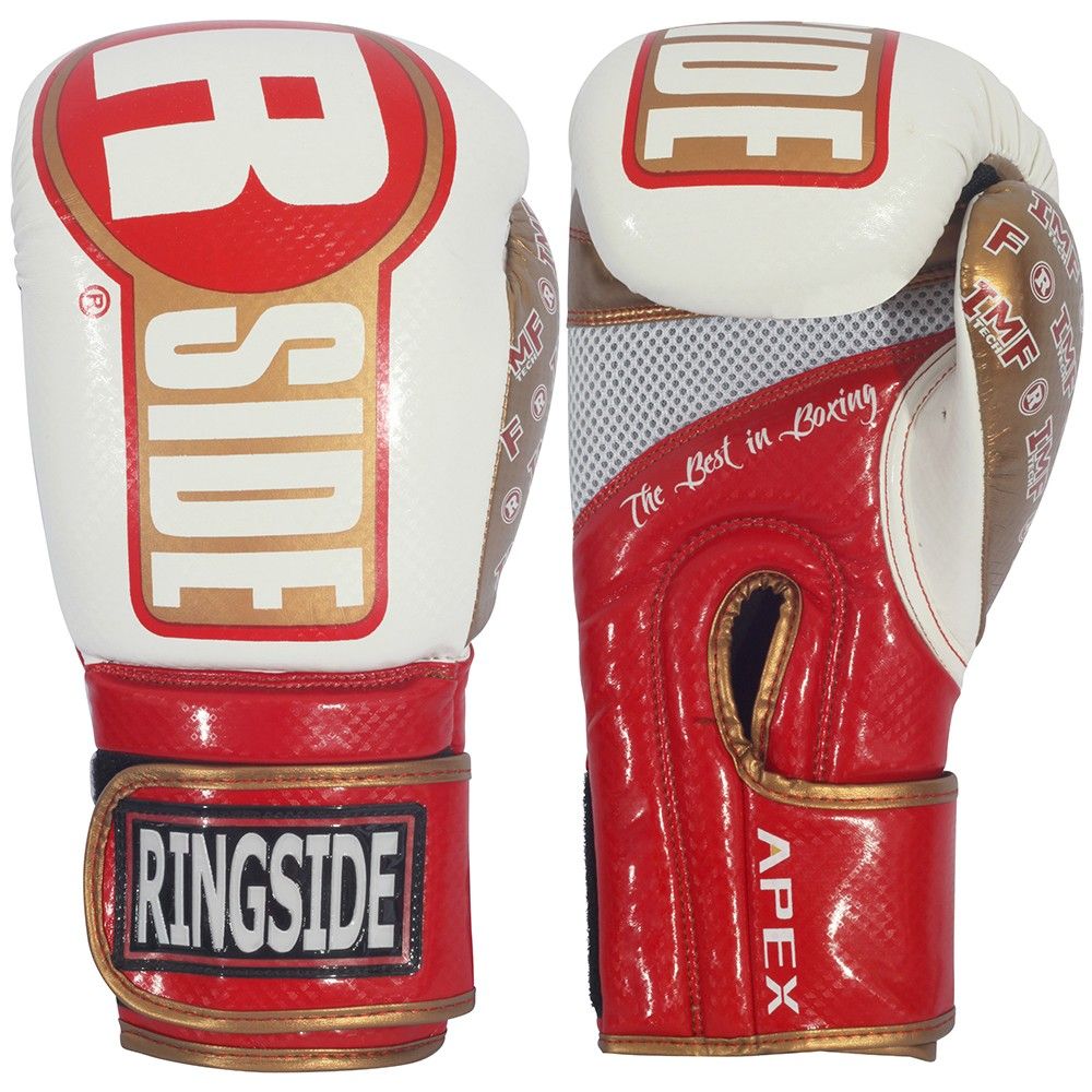 GĂNG TAY RINGSIDE APEX BAG GLOVES - WHITE/RED/GOLD