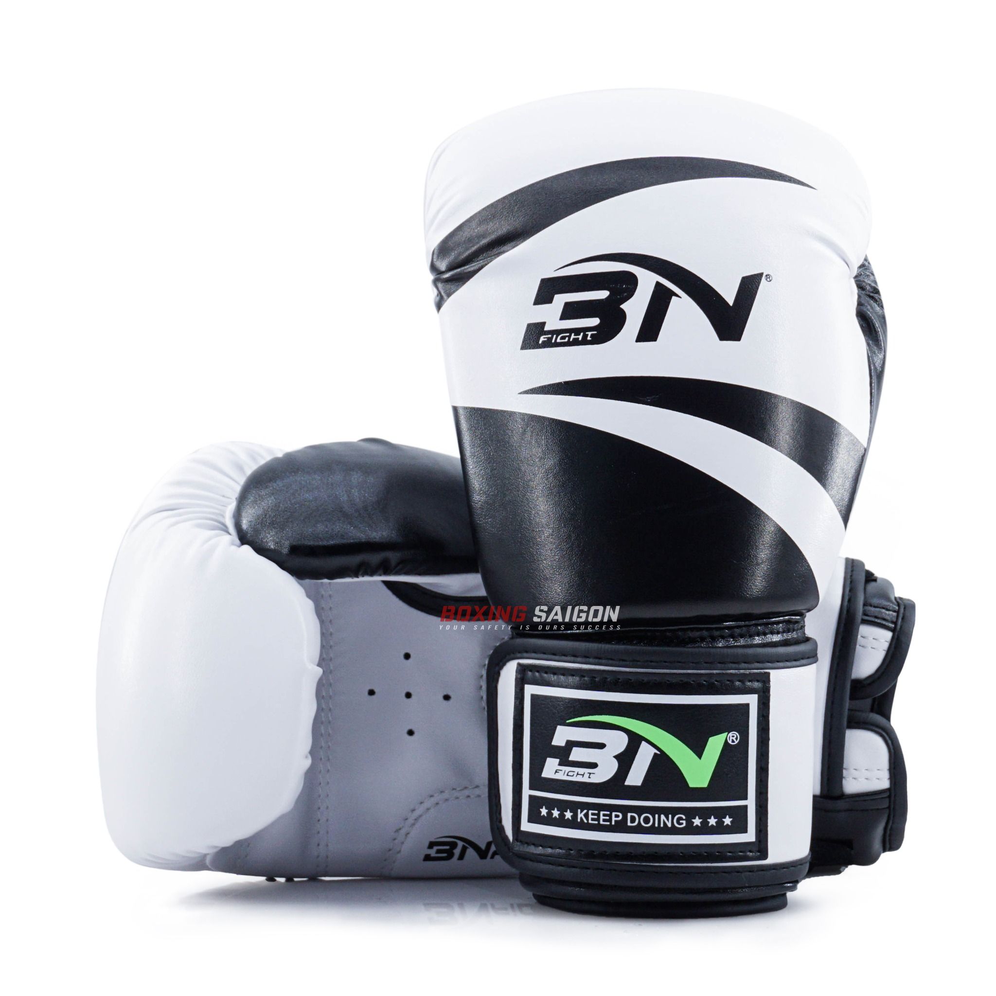 Găng Tay Bn Boxing Gloves - White/Black
