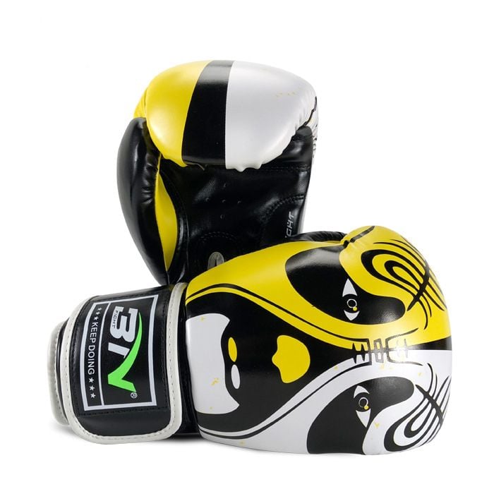 GĂNG TAY BN BEIJING OPERA MASK BOXING GLOVES - BLACK/YELLOW