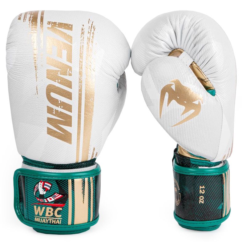 Găng Tay Venum WBC Muay Thai Boxing Gloves - White/Green