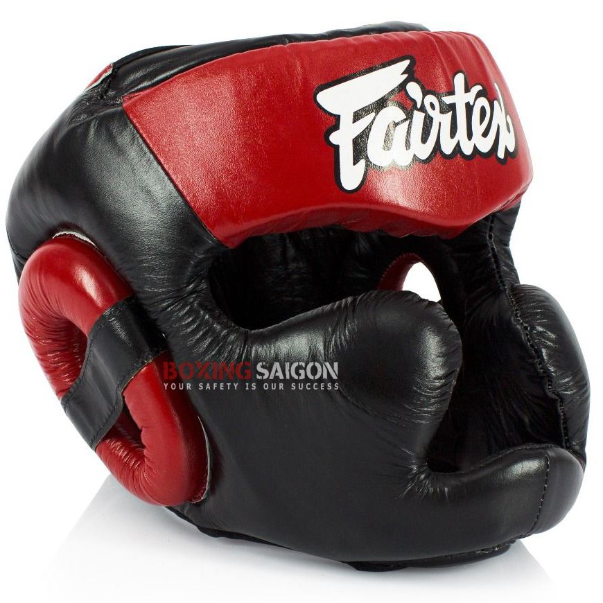 Bảo Hộ Đầu Fairtex Hg13 Full Coverage Head Gear Lace-Up - Black/Red