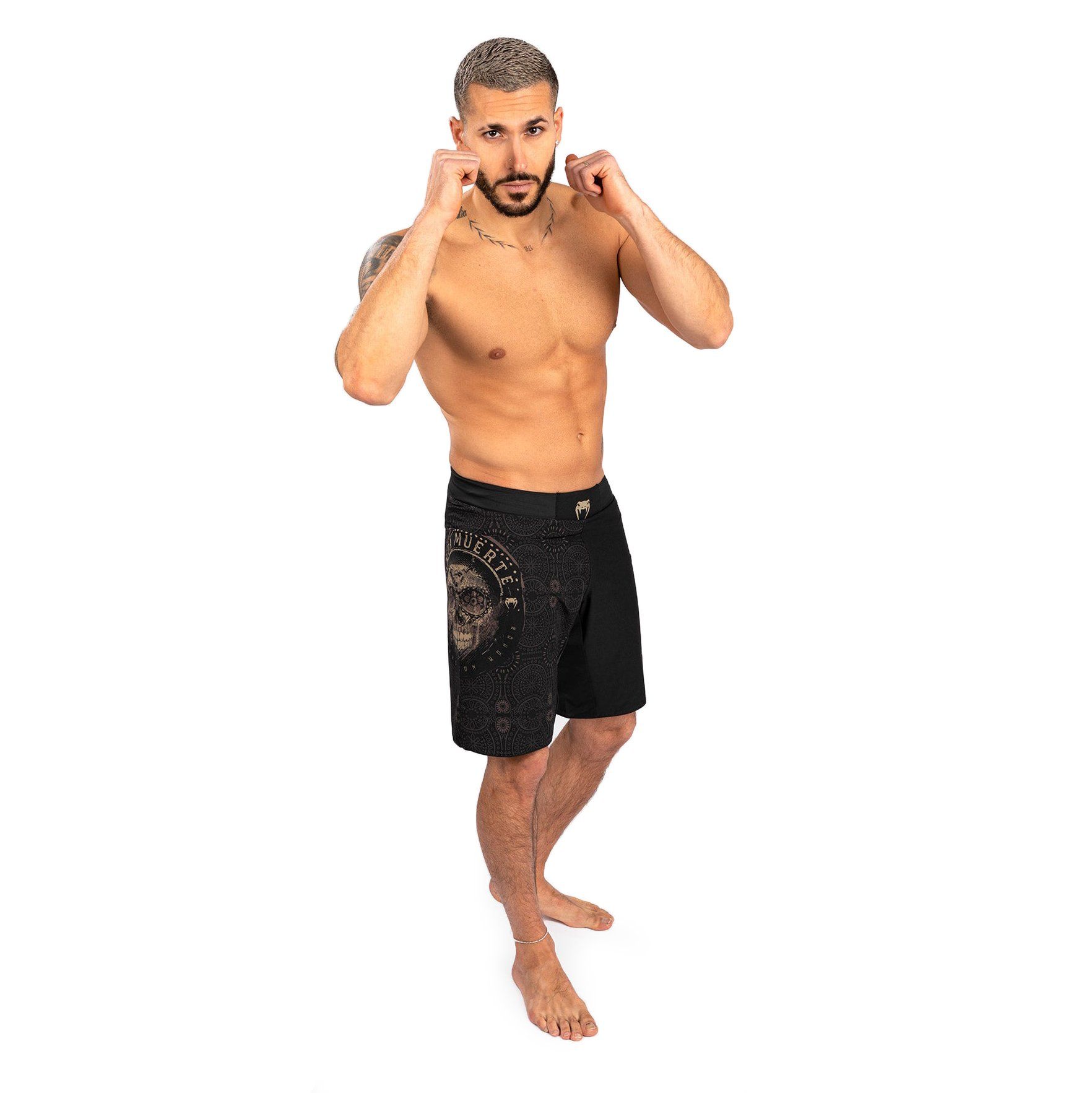 Quần MMA Venum Santa Muerte Dark Side Fightshorts - Black/Brown