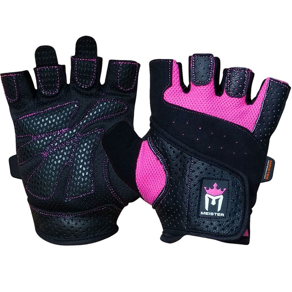 Găng Tay Gym Meister Women's Fit Weight Lifting Gloves - Black/Pink