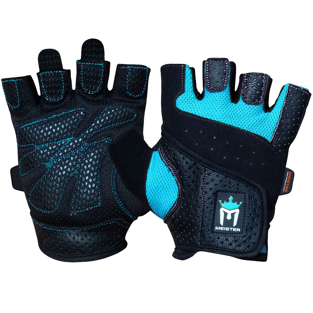 Găng Tay Gym Meister Women's Fit Weight Lifting Gloves - Black/Blue