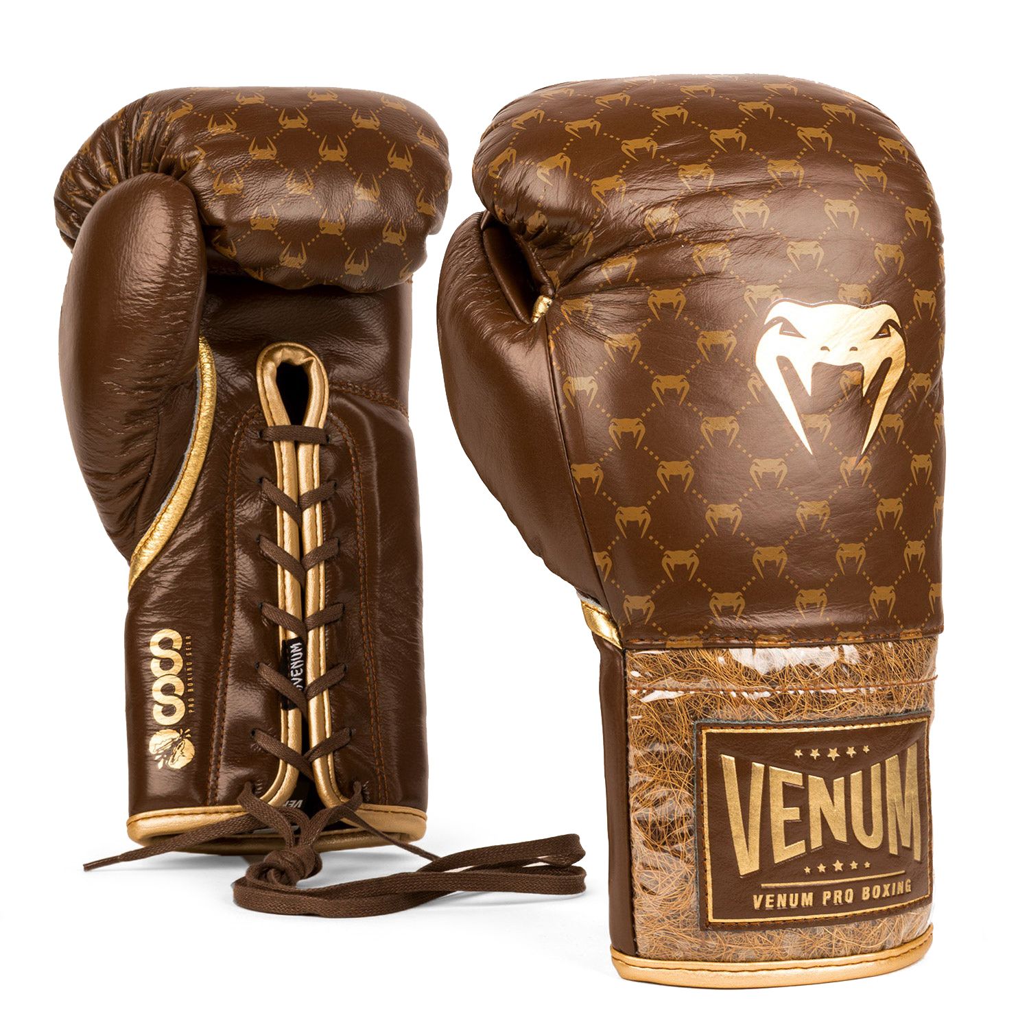 Găng Tay Venum Coco Monogram Pro Lace Up Boxing Gloves - Grizzly Brown