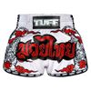 Quần TUFF Muay Thai Boxing Shorts New Retro Style Double Tiger With Red Text