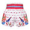 Quần TUFF Muay Thai Boxing Short White With Classic Rose