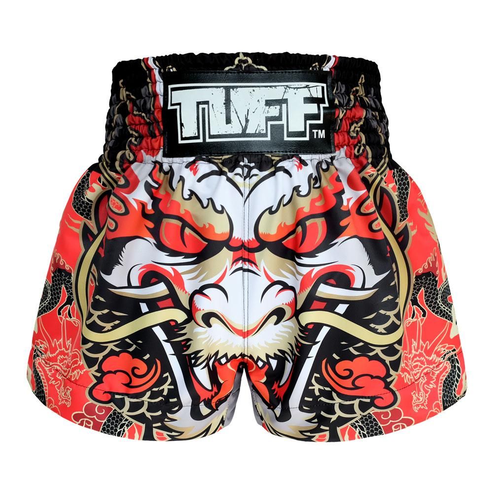 Quần TUFF Muay Thai Boxing Shorts Dragon King in Red