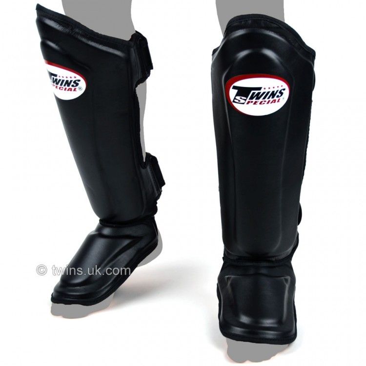 Bảo Hộ Chân Twins SGL10 Double Padded Leather Shinguard - Black