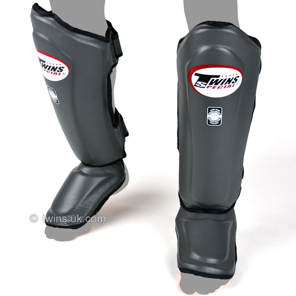 Bảo Hộ Chân Twins Sgl-10 Double Padded Leather Shinguard - Grey