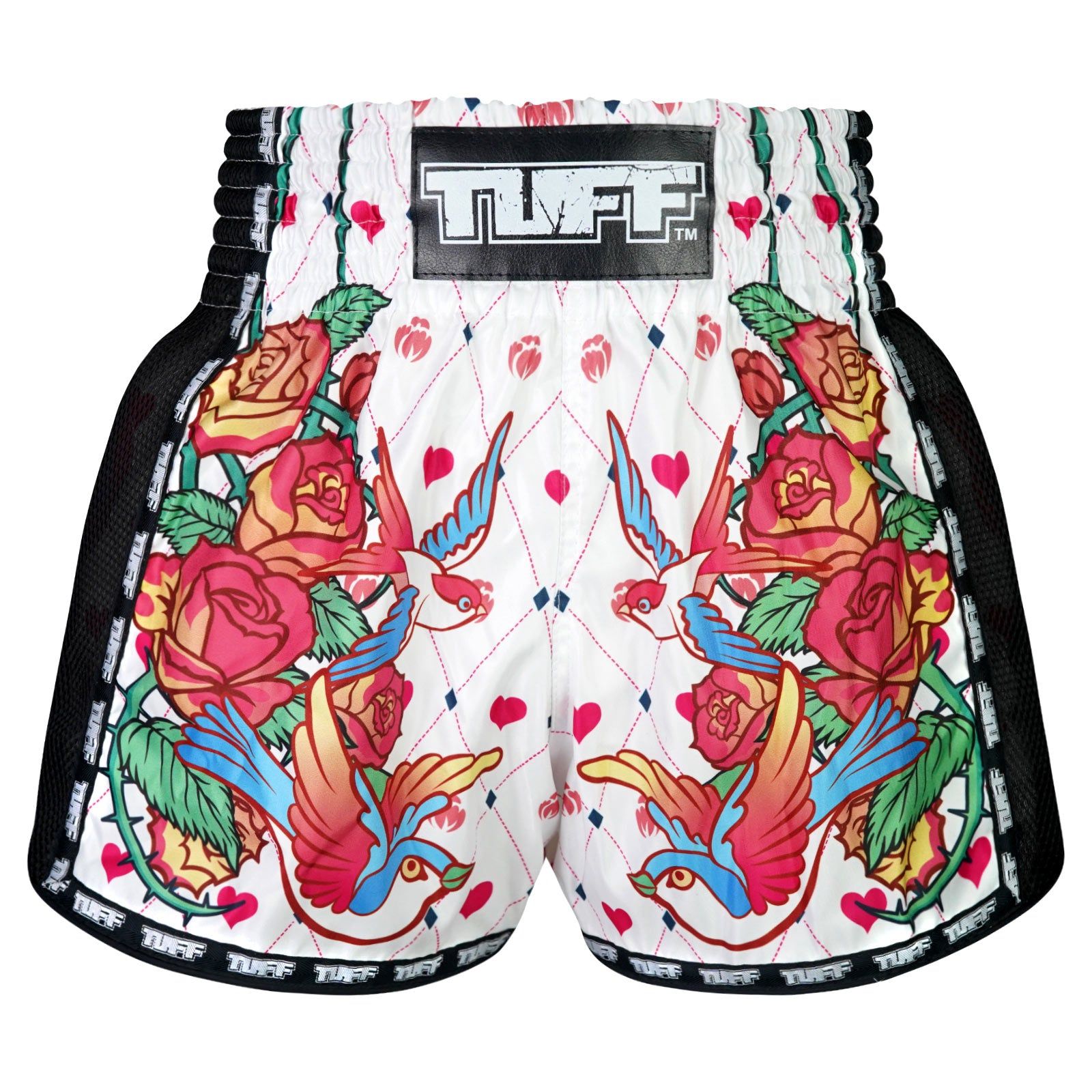 Quần TUFF Muay Thai Boxing Shorts New Retro Style Rose With Birds