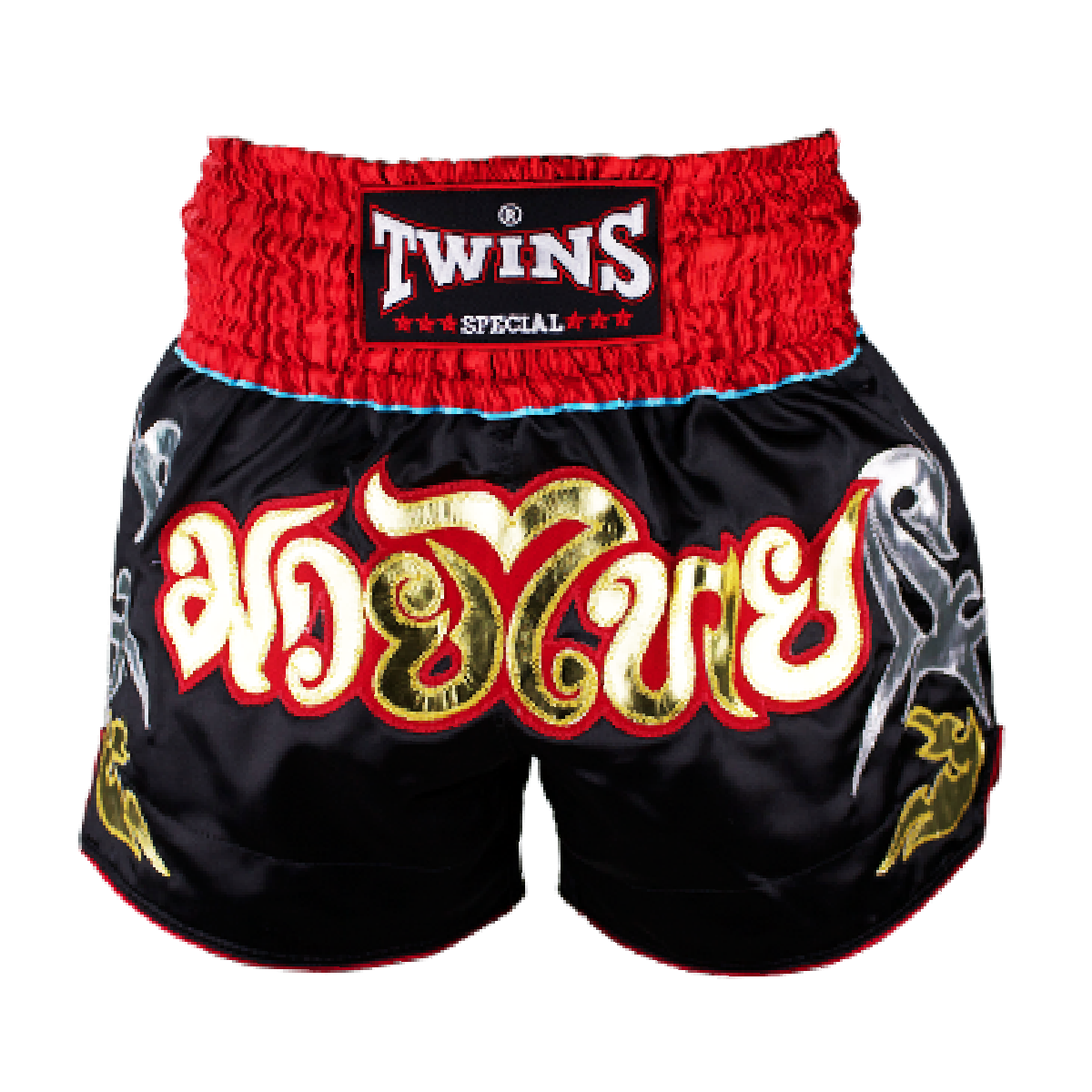 QUẦN TWINS SPECIAL MUAY THAI SHORTS BLACK RED NTBS-005