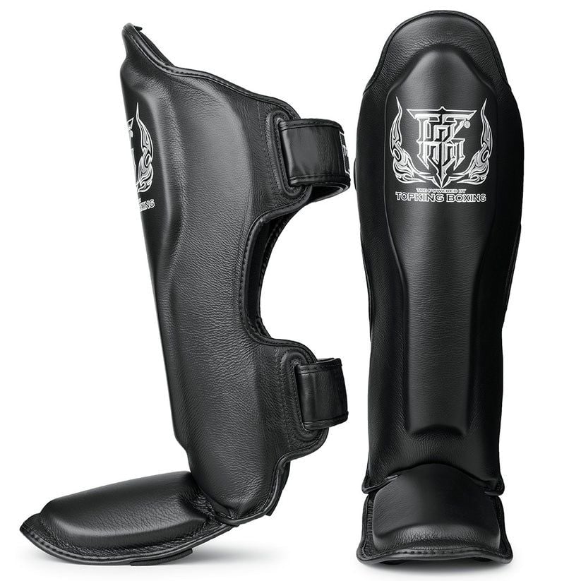 Bảo Hộ Chân Top King TKSGP-GL “Pro” Genuine Leather Shin Guards - Black