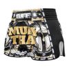 Quần Tuff Muay Thai Boxing Shorts New Retro Style Golden Gladiator In Black