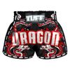 Quần TUFF Muay Thai Boxing Shorts New Retro Style Black Chinese Dragon with Text