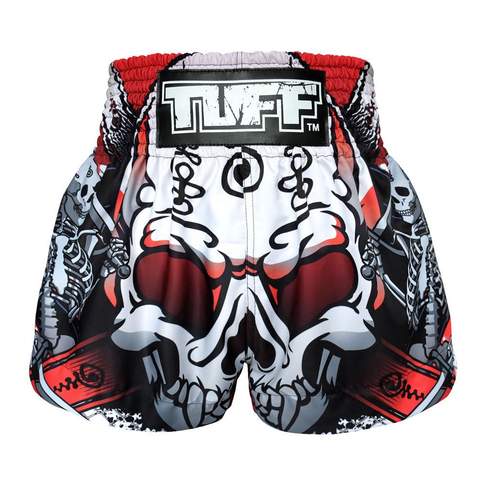 Quần TUFF Muay Thai White Devil Skull With Double Skeleton