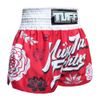 Quần Tuff Muay Thai Boxing Shorts Red Muay Thai Fighter With Flower Pattern