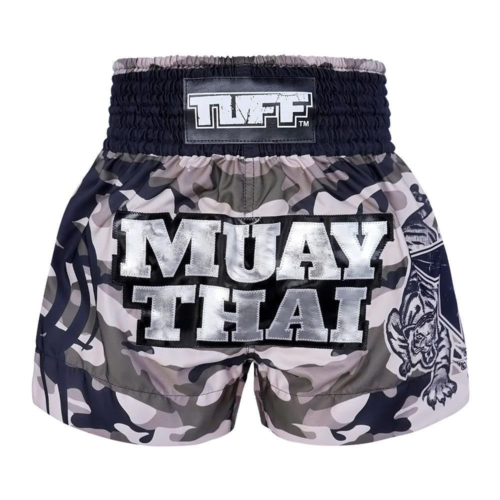 Quần Tuff Muay Thai Boxing Shorts New Grey Military Camouflage