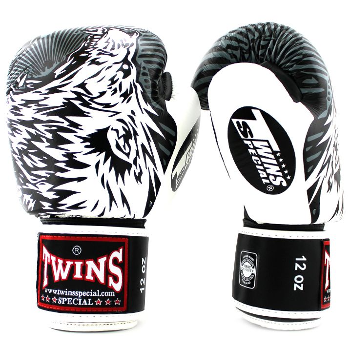 GĂNG TAY TWINS FBGV-50 VELCRO GLOVES (THAILAND LEATHER 100%) - WHITE/BLACK