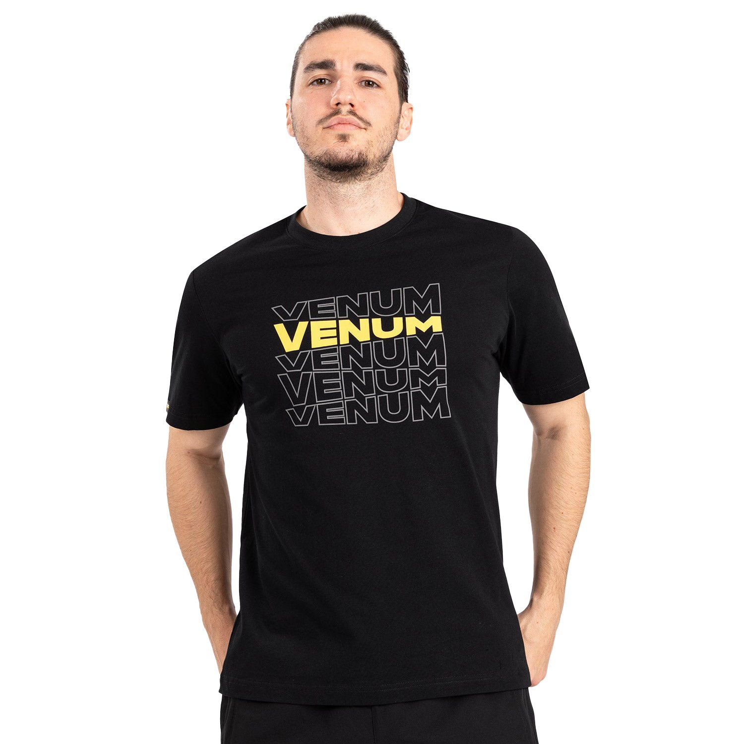 Áo Venum Vertigo Men's Short Sleeve T-shirt - Black/Yellow