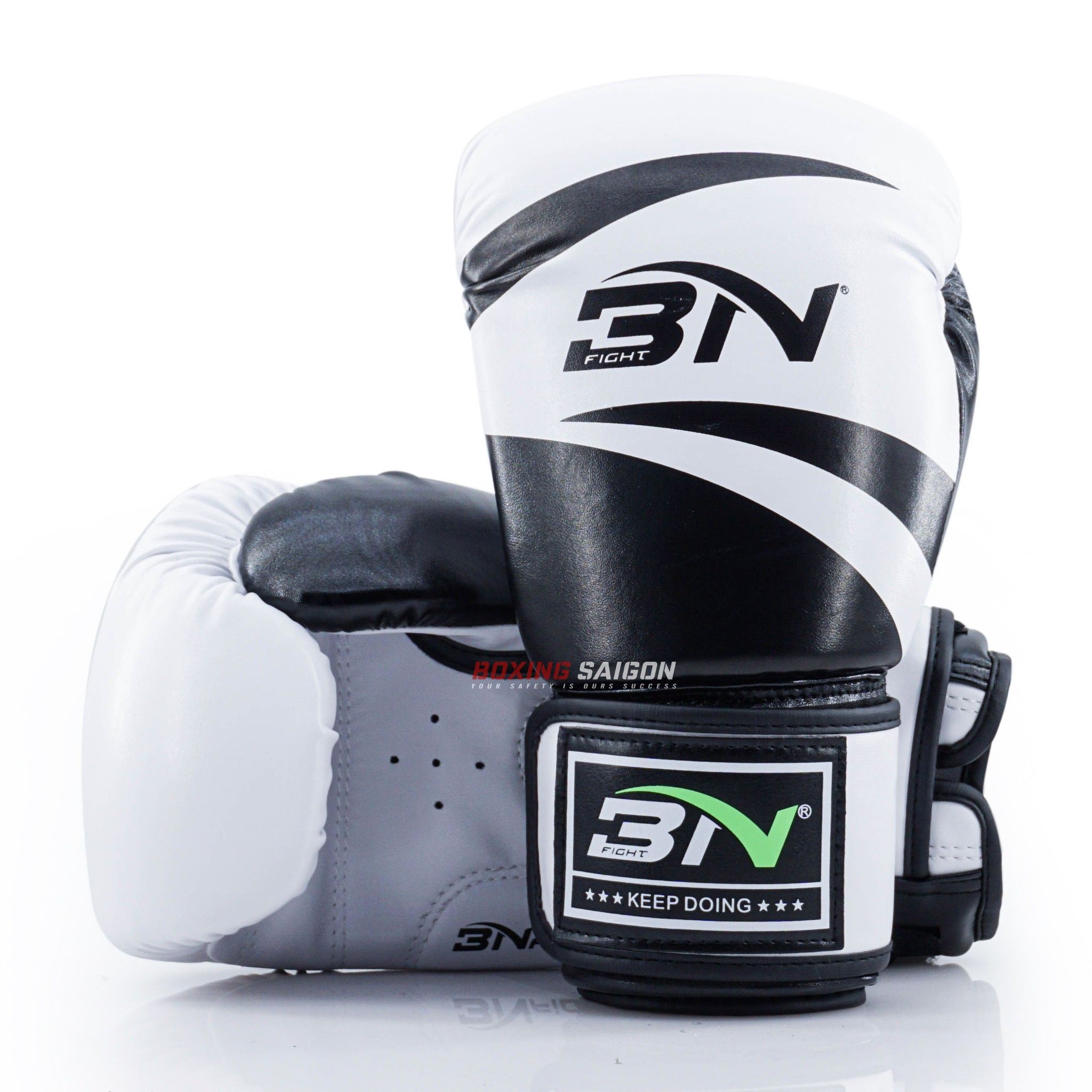 Găng Tay Bn Boxing Gloves - White/Black
