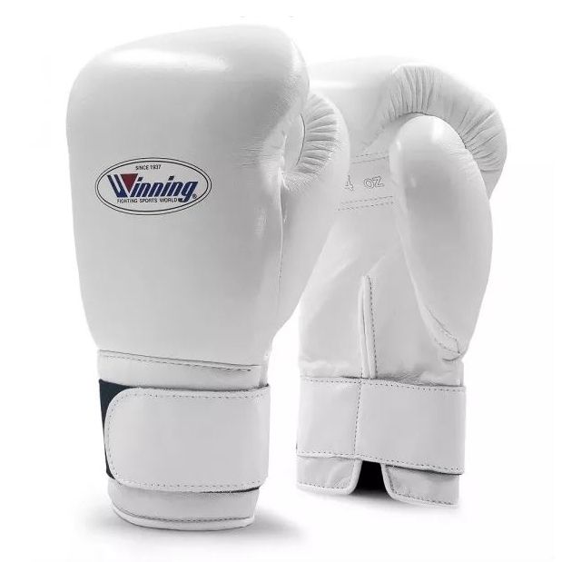 Găng Tay Boxing Winning Velcro Gloves - White