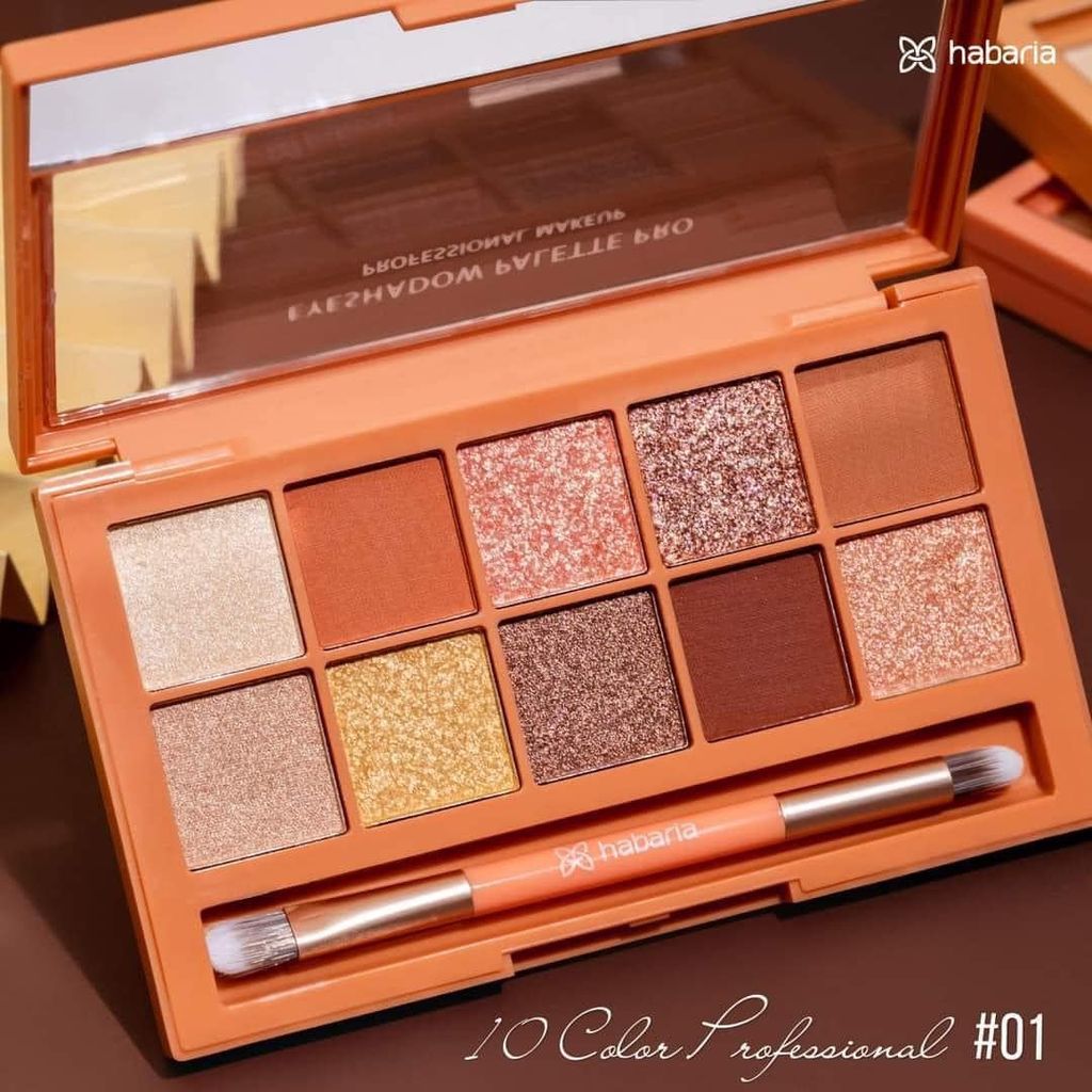 Bảng Phấn Mắt 10 Ô Habaria Pro Eyeshadow Palette 01