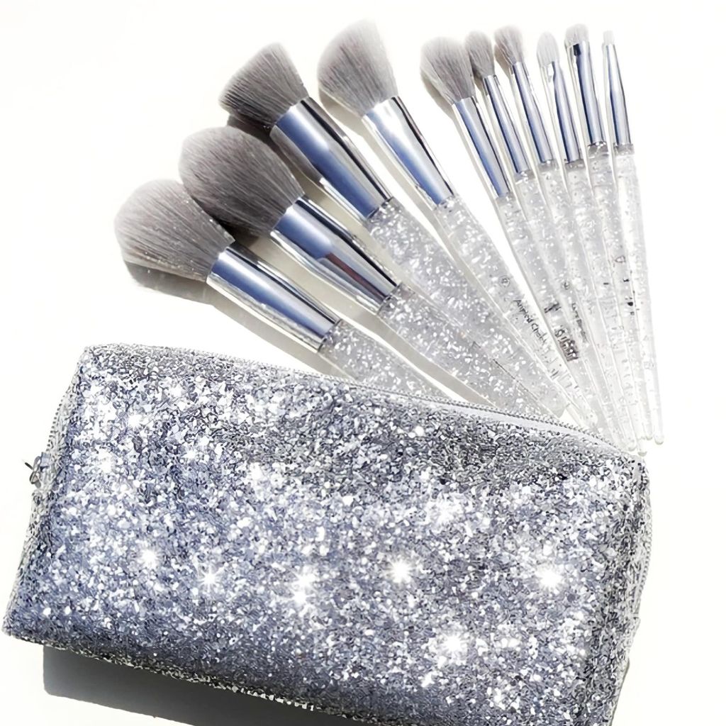 Bộ Cọ 10 Cây BH Remix Dance Brush Beat Face & Eye Brush Set With Bag (Kem Túi Lấp Lánh )