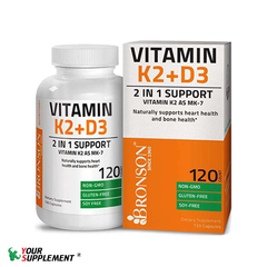 Bổ sung VITAMIN D3 K2 Bronson - 120 viên