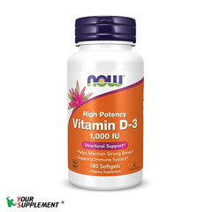 Bổ sung VITAMIN D3 1000 IU NOW - 180 viên