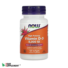 Bổ sung VITAMIN D3 5000 IU NOW - 120 viên