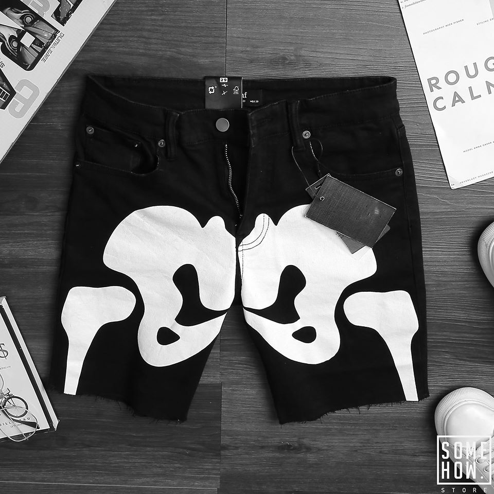 Short Jean Inf Đen In Trắng