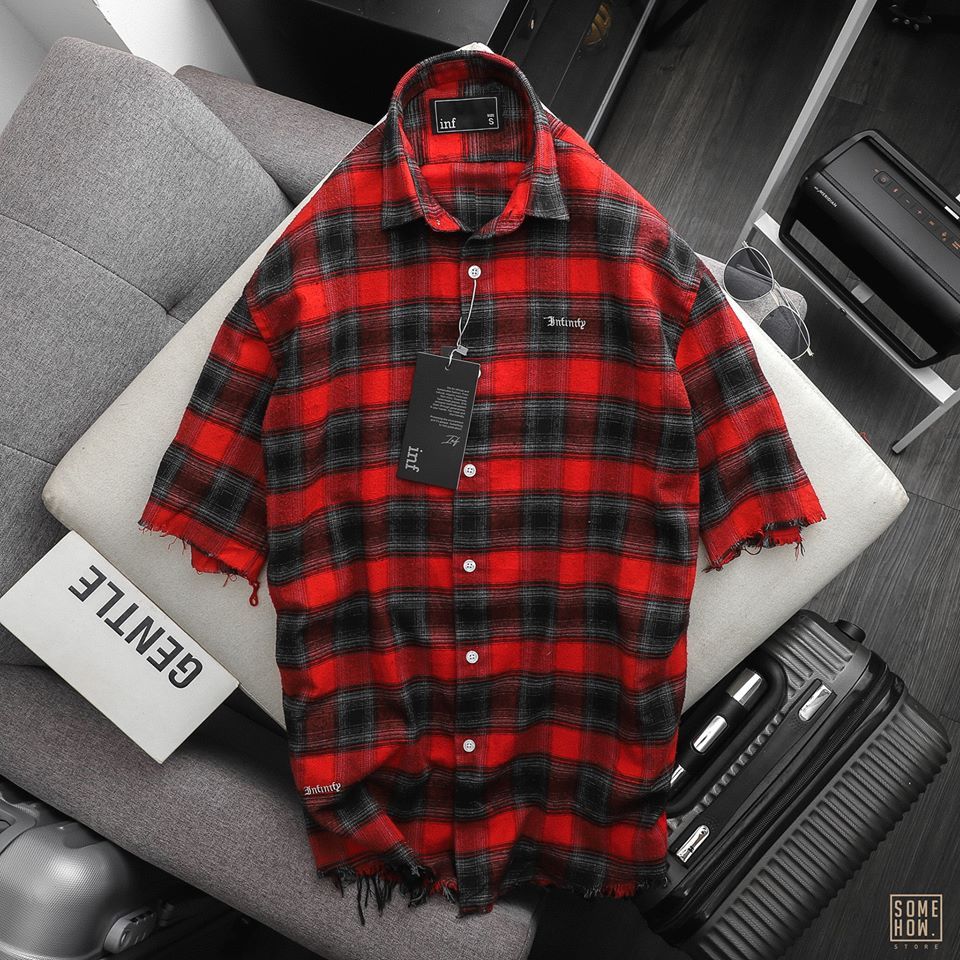 Sơ Mi Flannel INF Ngắn Tay
