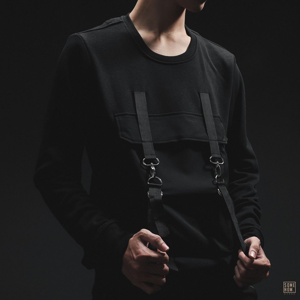 Sweater Phối Dây Túi