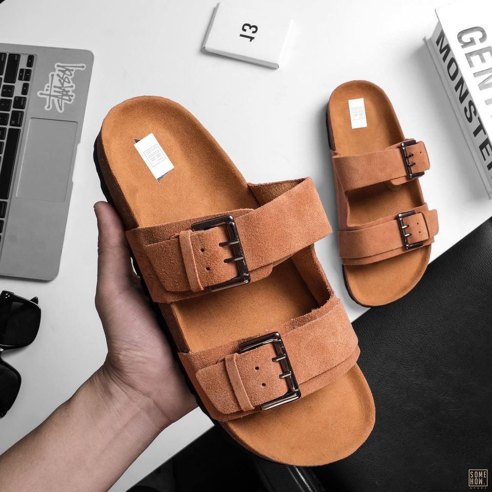 Dép Da Lộn Nâu