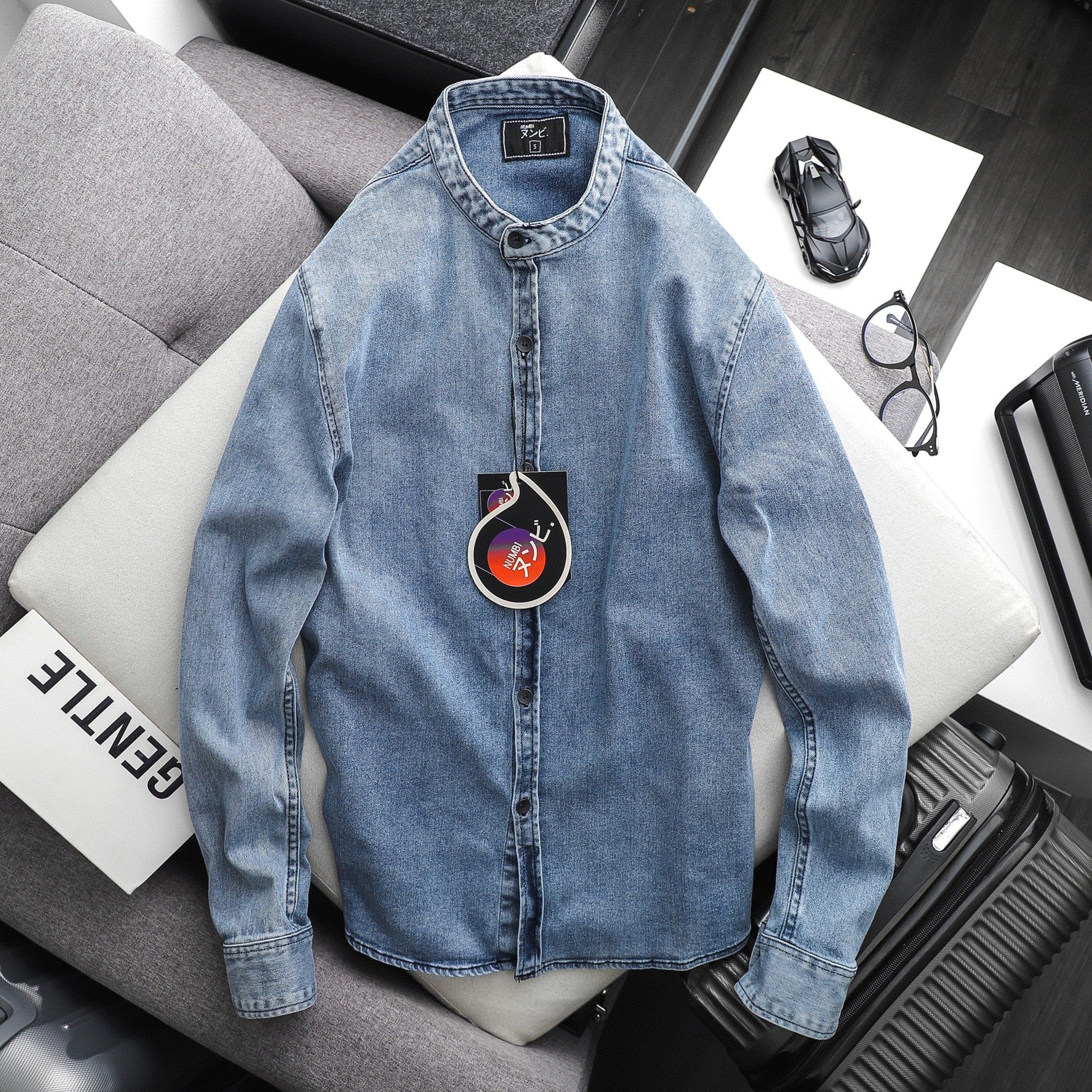 Áo Sơ Mi Numbi Jean Cổ Trụ