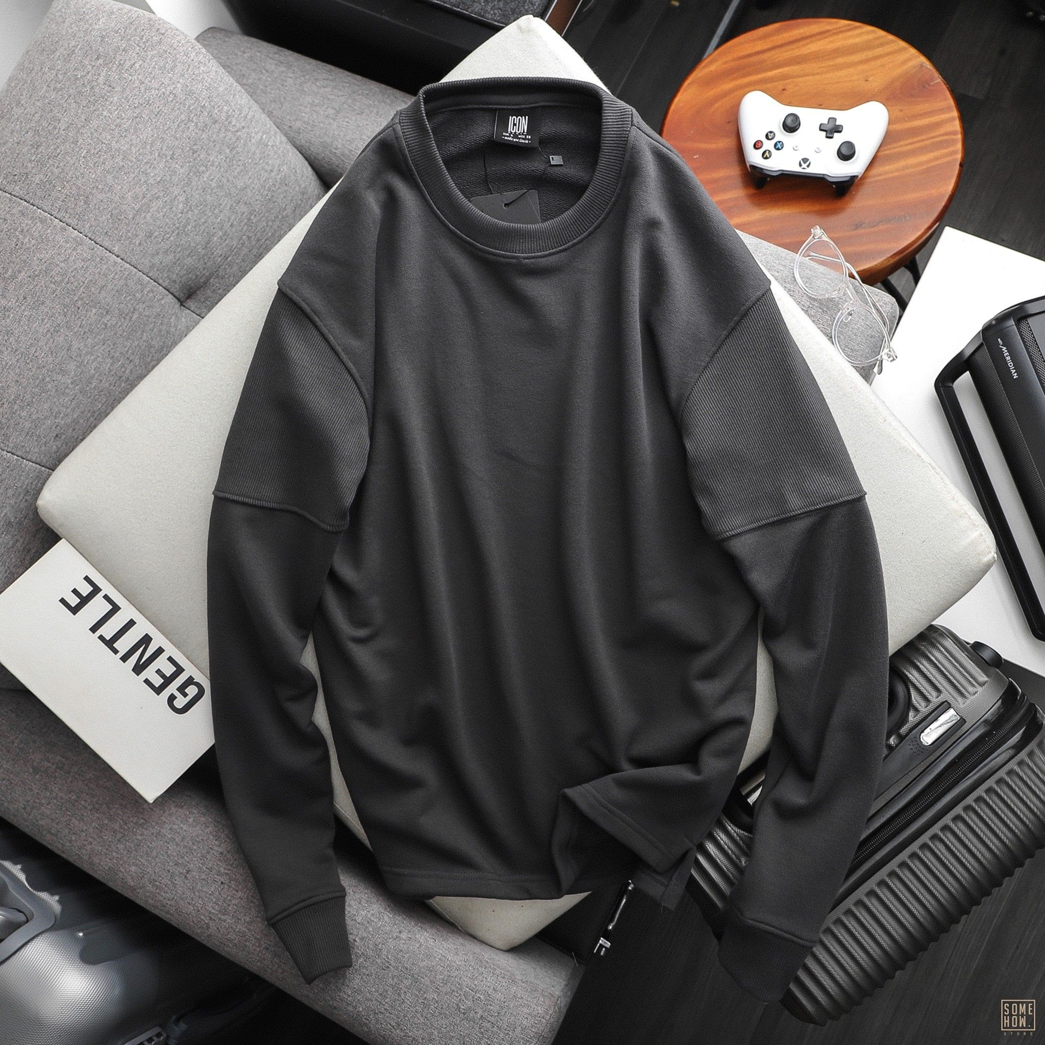 Sweater Icon Phối Tay 4 Màu