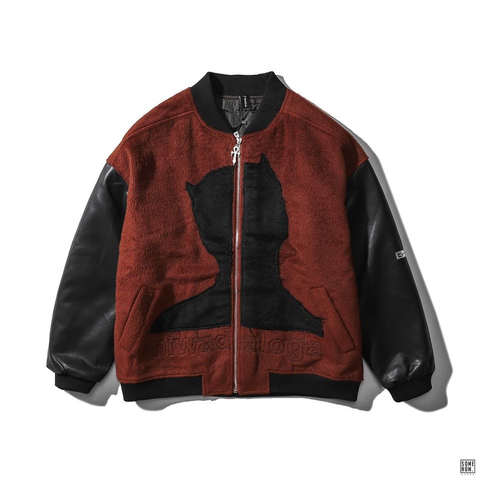 Bomber Tay Phối Da Hình