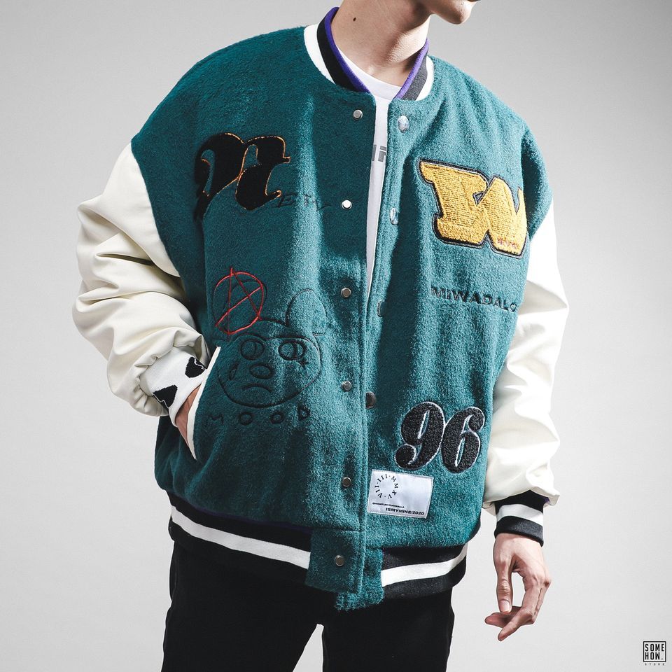 Bomber Tay Phối Da W96