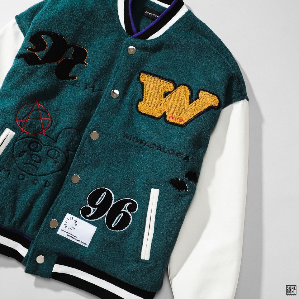 Bomber Tay Phối Da W96
