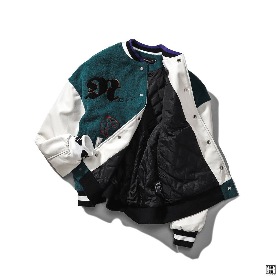 Bomber Tay Phối Da W96