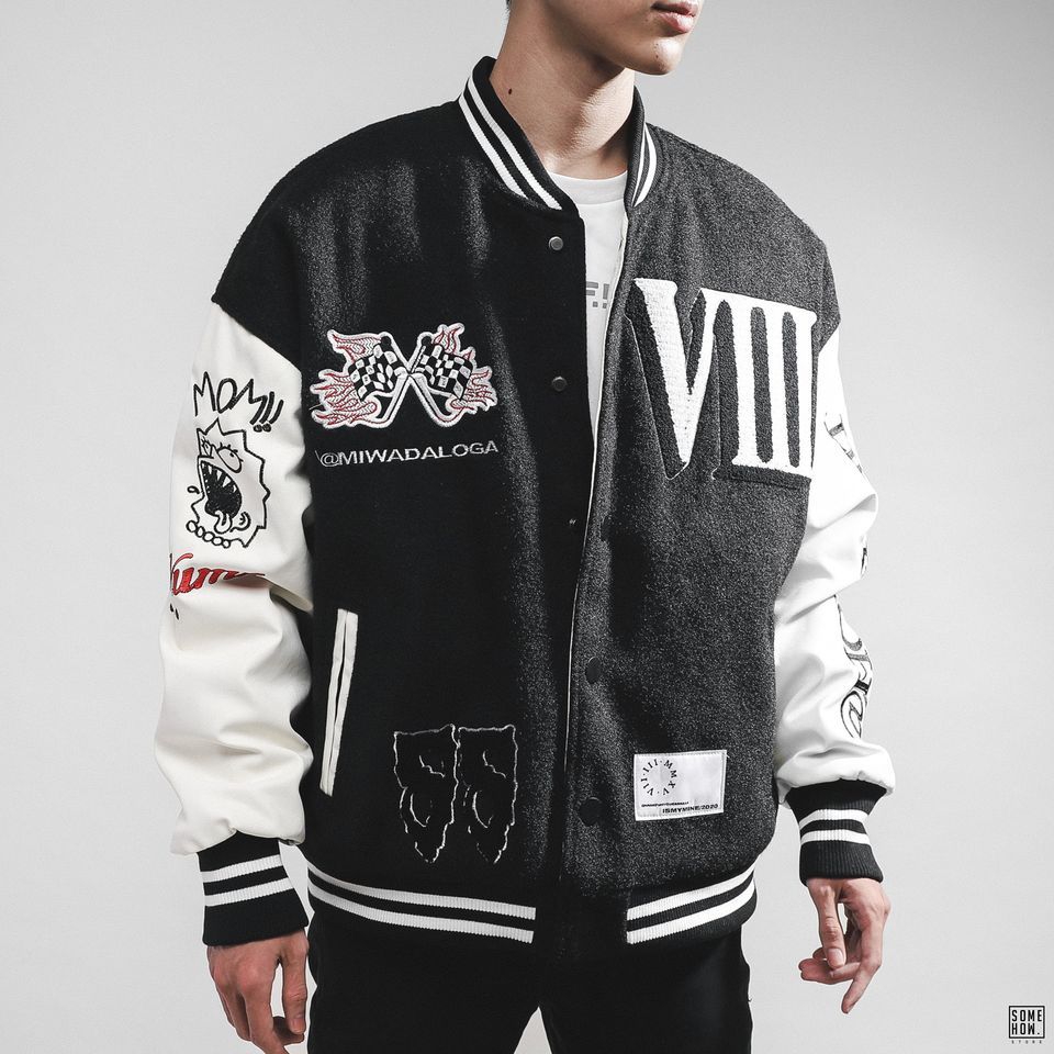 Bomber Tay Phối Da VIII
