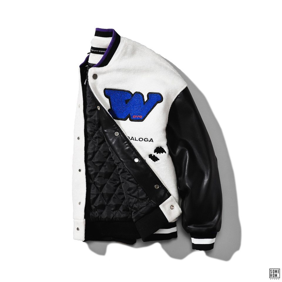 Bomber Tay Phối Da W96