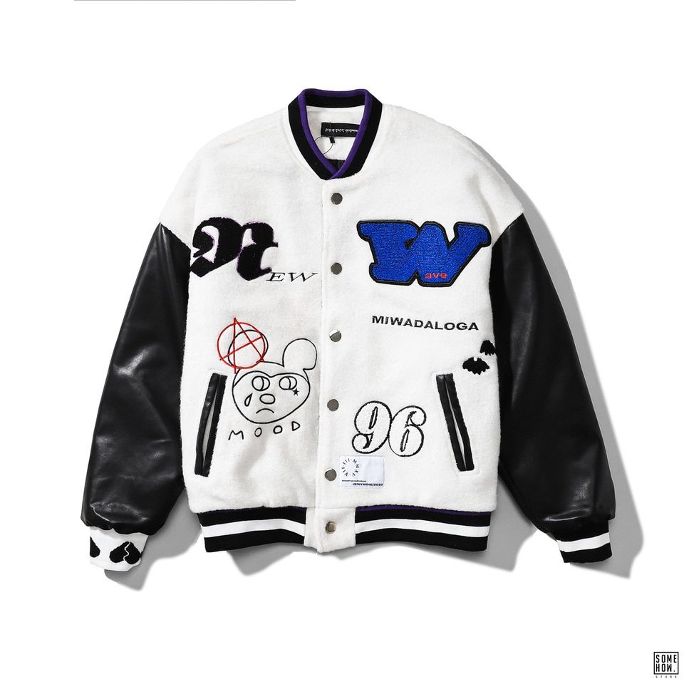 Bomber Tay Phối Da W96