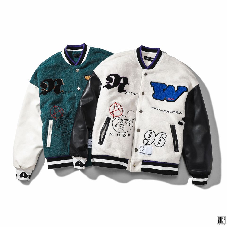 Bomber Tay Phối Da W96